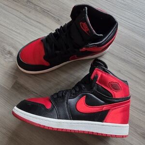 Nike Jordan 1 Retro‎ High OG Satin Bred 3Y Shoes Sneakers Grade Schol